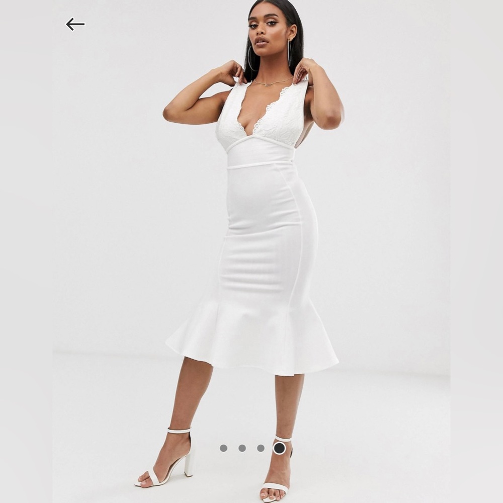 Lace Top Bandage Midi Dress